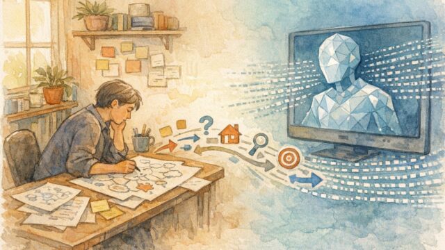 AIに負けない ライターがAIと協働しながら戦略的思考を深める様子