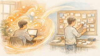 AIとテンプレート型を対比したワークスペース構成図, 記事作成 ツール おすすめ