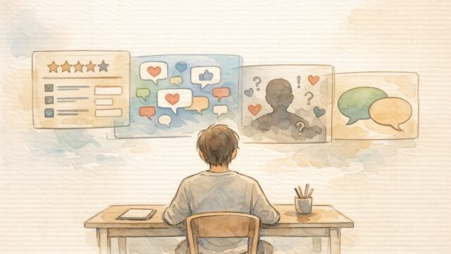 複数のレビュー媒体を比較しSEOライター 口コミを客観的に読み解く様子