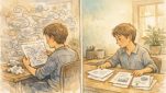 AI執筆の違和感を消すために、散漫な文章を整理し要点を絞り込む様子