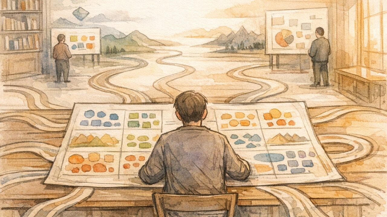 オープンソース AI モデル 一覧を地図のように俯瞰し進路を考えるビジネスパーソン