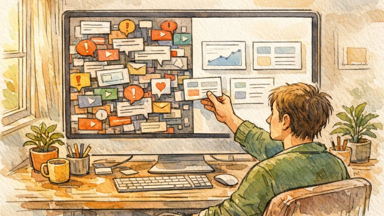 散らかったWP 管理画面 カスタマイズ（ダッシュボード整理）を整える作業机と画面構成