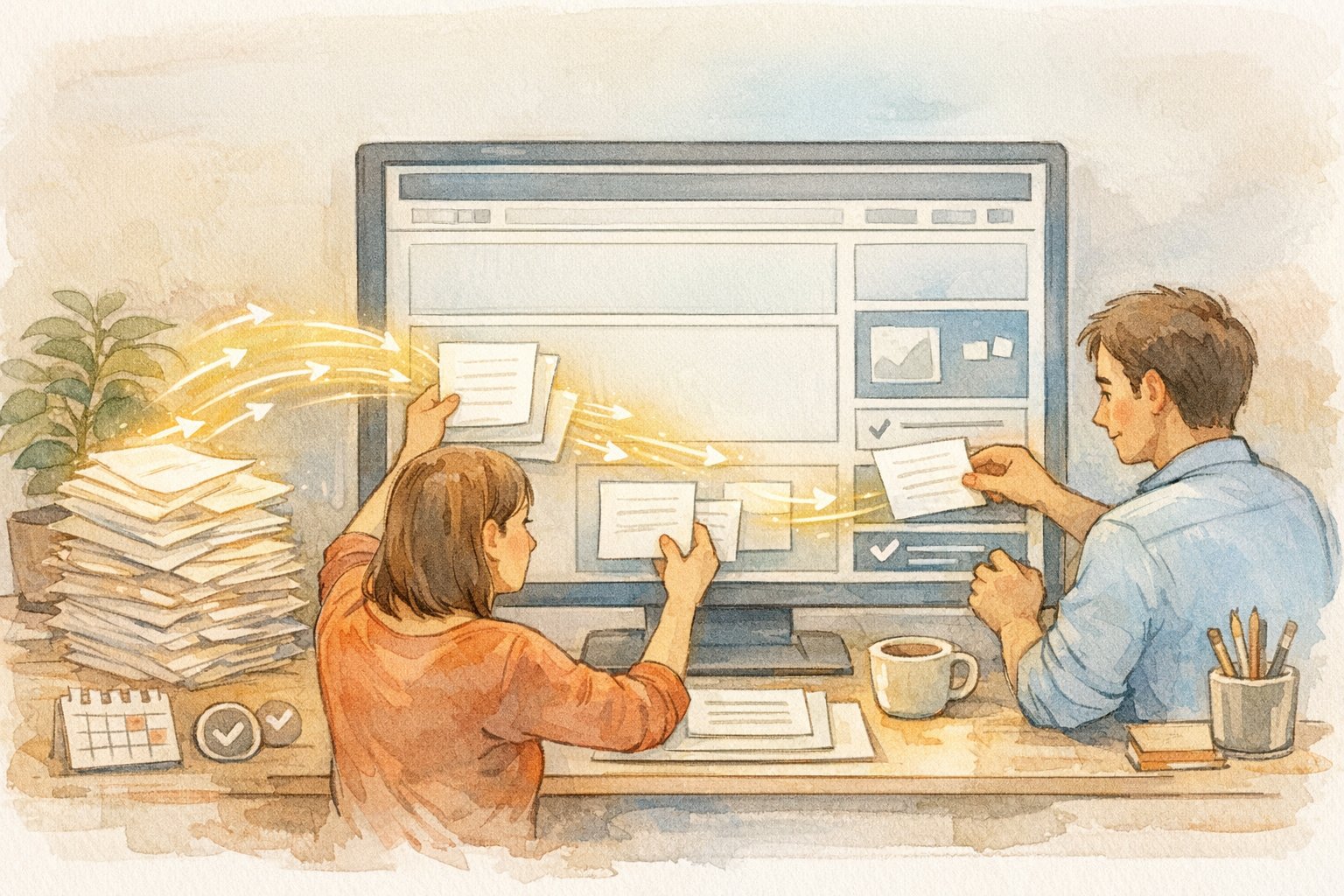 AI 執筆 記事の WordPress への流し込み方を示すテンプレート設計と作業風景