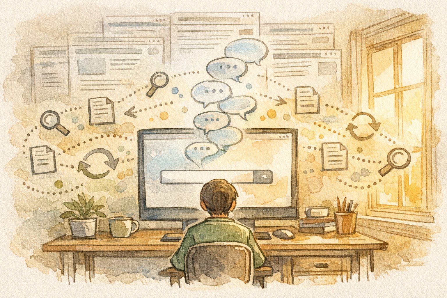 WP 検索窓を AI チャットボット化する方法で対話ログやデータを活用し改善する様子