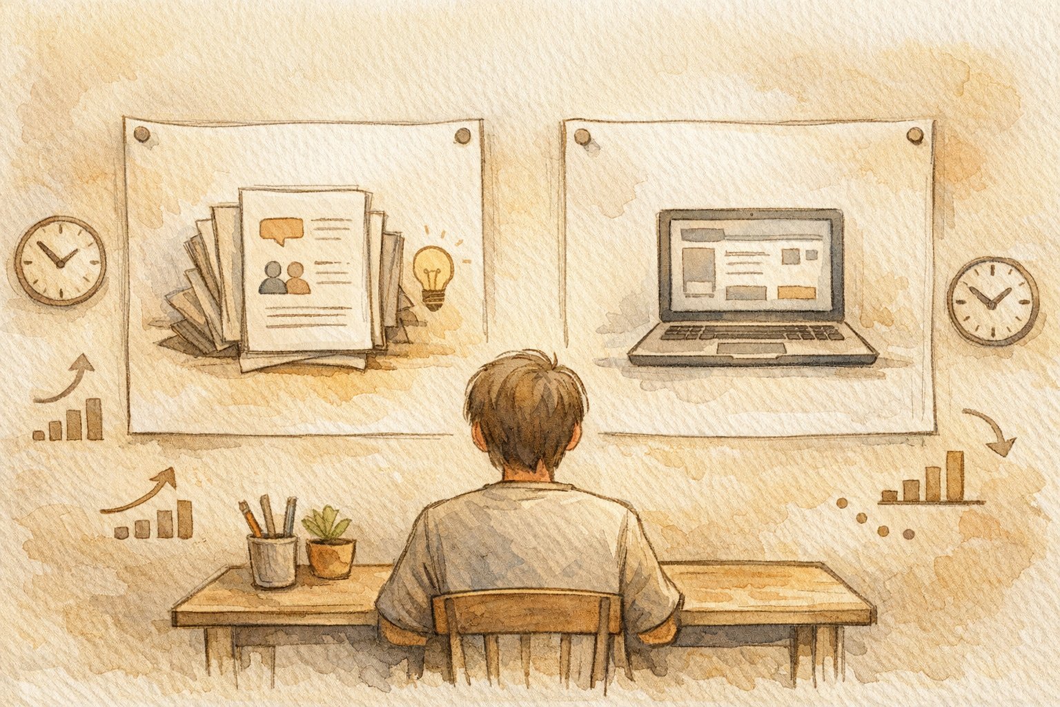 記事作成 代行 vs ツール導入を少額テストで比較検討するビジネスパーソン